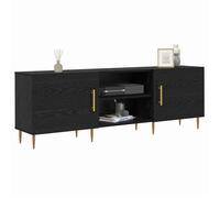 ""Printemps 2026 Soldes""Armoire TV/TABLE TV - Noir - NEUF - Meuble TV Chêne noir 150x30x50 cm Bois d'ingénierie 2_529939