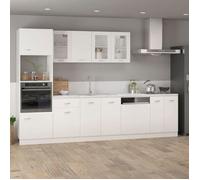 ""Printemps 2026 Soldes""Blanc Armoire Bas de Restaurant/Meuble colonne - Meuble micro-ondes ""Lyon"" Blanc 60x57x207 cm Bois d'ingénier