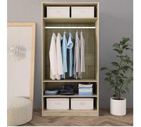 ""Printemps 2026 Soldes""Brun Cabinet haut/Armoire de chambre Garde-robe Chêne sonoma 100x50x200 cm Bois d'ingénierie 2_481105
