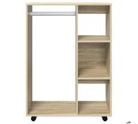 ""Printemps 2026 Soldes""Brun Cabinet haut/Armoire de chambre Garde-robe Chêne sonoma 80x40x110 cm Bois d’ingénierie 2_994806
