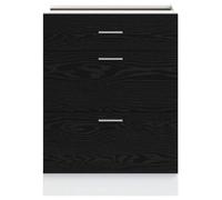 ""Printemps 2026 Soldes""Buffet à tiroir - Meuble Rangement - Armoire de cuisine - bas avec tiroir Chêne noir 60 x 46 x 81,5 cm 440687