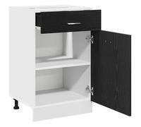 ""Printemps 2026 Soldes""Buffet de cuisine - Meuble Rangement - Cabinet à tiroirs - avec tiroir Riga Chêne noir 50 x 46 x 81,5 cm 5122