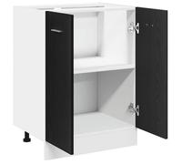 ""Printemps 2026 Soldes""Buffet de cuisine - Meuble Rangement - Meuble bas - Chêne Noir 60 x 46 x 81,5 cm Bois Contreplaqué 8194506