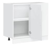 ""Printemps 2026 Soldes""Buffet de cuisine - Meuble Rangement - Meuble bas - de cuisine « Porto » Bois d'ingénierie blanc brillant 795