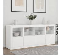 ""Printemps 2026 Soldes""Commode salon - armoire à tiroirs - Blanc Buffet de rangement avec lumières LED blanc 163x37x67 cm 2_889985
