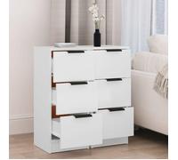 ""Printemps 2026 Soldes""Commode salon - armoire à tiroirs - Blanc Buffet de rangements 2 pcs blanc 30x30x70 cm bois d'ingénierie 2_58