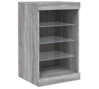 ""Printemps 2026 Soldes""Commode salon - armoire à tiroirs - Gris Buffet de rangement avec lumières LED sonoma gris 41x37x67 cm 2_2097