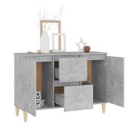 ""Printemps 2026 Soldes""Commode salon - armoire à tiroirs - Gris Buffet de rangement gris béton 101x35x70 cm bois d'ingénierie 2_5186