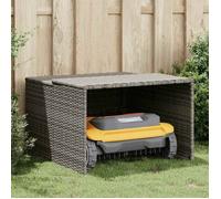 ""Printemps 2026 Soldes""Gris Garage pour robot tondeuse gris 86x90x52/57 cm résine tressée 2_388468