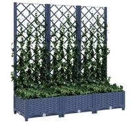 ""Printemps 2026 Soldes""Gris Lit de jardin mobile/ BAC A FLEUR Jardinière avec treillis bleu gris 120x40x121,5 cm PP 2_312107