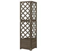 ""Printemps 2026 Soldes""Gris Lit de jardin mobile/ BAC A FLEUR Jardinière d'angle en treillis Gris 40x40x150 cm Bois de sapin 2_62911