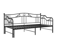 ""Printemps 2026 Soldes""Lit chambre - Grande taille - Cadre de canapé-lit extensible sans matelas Noir Métal 90x200cm 2_876557