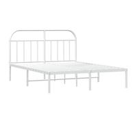 ""Printemps 2026 Soldes""Lit chambre - Grande taille - Cadre de lit double - métal sans matelas et tête de lit blanc 140x190 cm 2_3577