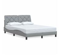 ""Printemps 2026 Soldes""Lit chambre - Grande taille - Cadre de lit double - sans matelas gris clair 140x190 cm tissu 2_741274