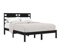 ""Printemps 2026 Soldes""Lit chambre - Grande taille - Cadre de lit double - sans matelas noir 140x190 cm bois de pin massif 2_790182