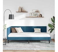 ""Printemps 2026 Soldes""Lit chambre - Grande taille - Cadre de lit simple d'angle Bleu 90 cmx200 cm Velours 2_687741