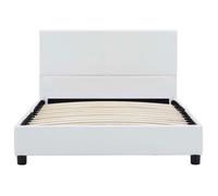 ""Printemps 2026 Soldes""Lit chambre - Grande taille - Cadre de lit simple sans matelas blanc similicuir 90x200 cm 2_818799