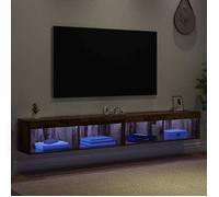 ""Printemps 2026 Soldes""Lot de 2 Meubles TV muraux Panama - Armoire multimédia grand espace/Cabinet HIFI Bois ancien 100 x 30 x 30 cm