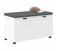 ""Printemps 2026 Soldes""Meuble de couloir - Pour maison - Banc d'entrée avec coussin avec stockage Blanc 80x38x46 cm 2_221425