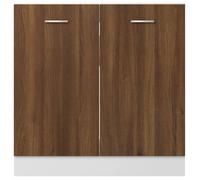 ""Printemps 2026 Soldes""Meuble sous évier - Meuble Rangement - Cabinet à tiroirs - ""Lyon"" Chêne brun 80 x 46 x 81,5 cm Bois d'ingénie