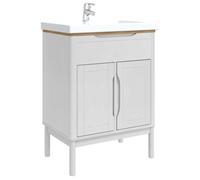""Printemps 2026 Soldes""Meuble sous Lavabo de Salle de bain - desgin classique - Meuble de rangement - FLORO Blanc 60x40x80 cm 2_7430