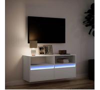 ""Printemps 2026 Soldes""Meuble TV Suspendu - Armoire multimédia/Cabinet HIFI Mural - avec lumières LED blanc 100 x 31 x 45 cm 8983209