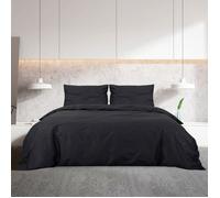 ""Printemps 2026 Soldes""Noir Ensemble de housse de couette Noir 135x200 cm Microfibre légère 2_293300