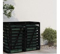 ""Printemps 2026 Soldes""Noir Extension d'abri de poubelle sur roulettes noir bois massif pin 2_406250