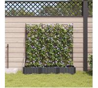 ""Printemps 2026 Soldes""Noir Lit de jardin mobile/ BAC A FLEUR Cache-pot de jardin 3 pcs Noir 120x40x125,5 cm Acier 2_362981