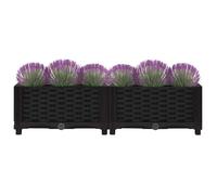 ""Printemps 2026 Soldes""Noir Lit de jardin mobile/ BAC A FLEUR Lit surélevé 80x40x23 cm Polypropylène 2_271860