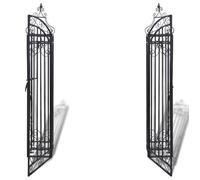 ""Printemps 2026 Soldes""Noir Portillon ornemental de jardin Fer forgé 122x20,5x134 cm 2_691439
