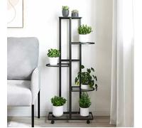 ""Printemps 2026 Soldes""Porte-Plantes Décoration - BONNIE - Jardinière à 5 niveaux avec roues 44x23x100cm Noir Fer 4888060