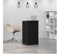 ""Printemps 2026 Soldes""Table à écrire - 1 PERSONNE - bureau Noir - Bureau de réception noir 55x50x103,5 cm bois d'ingénierie 2_39981