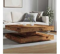 ""Printemps 2026 Soldes""Table Basse Moderne & simple - Table de salon - rotative à 360 degrés vieux bois 90x90x34,5 cm 2_578354