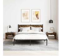 ""Printemps 2026 Soldes""Table de Nuit Chambre moderne & indispensable - Table de chevet Chêne fumé 40x30x30 cm Bois d'ingénierie 2_36