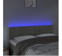 ""Printemps 2026 Soldes""Tête de lit à chambre - desgin classique - à LED Gris clair 144x5x78/88 cm Velours 2_219424