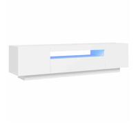 ""Printemps/été 2025"" Armoire HiFi - JM - Meuble TV - facile à nettoyer - avec lumières LED - blanc 160x35x40 cm EU1256