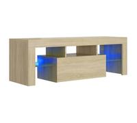 ""Printemps/été 2025"" Armoire HiFi - JM - Meuble TV - facile à nettoyer - avec lumières LED - chêne sonoma 120x35x40 cm EU1261