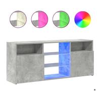 ""Printemps/été 2025"" Armoire HiFi - JM - Meuble TV - facile à nettoyer - avec lumières LED - gris béton 120x30x50 cm EU1424