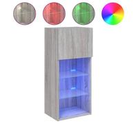 ""Printemps/été 2025"" Armoire HiFi - JM - Meuble TV - facile à nettoyer - avec lumières LED - sonoma gris 40,5x30x90 cm EU1309