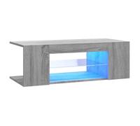 ""Printemps/été 2025"" Armoire HiFi - JM - Meuble TV - facile à nettoyer - avec lumières LED - Sonoma gris 90x39x30 cm EU1283