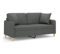 ""Printemps/été 2025"" Canapé 2 places - JM - avec oreillers - Facile à nettoyer - gris foncé 140 cm tissu EU3032