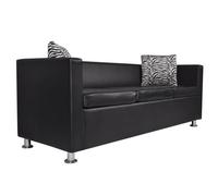 ""Printemps/été 2025"" Canapé 3 places Pour Salon - JM - Doux et durable - cuir artificiel noir EU3580
