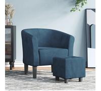 ""Printemps/été 2025"" Chaise cabriolet avec repose-pied bleu foncé velours - 70x56x68 cm LV467