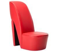 ""Printemps/été 2025"" Chaise en forme de chaussure à talon haut Rouge Similicuir - 43x82.5x85.5 cm LV113