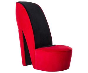""Printemps/été 2025"" Chaise en forme de talon haut rouge velours - 43x82.5x85.5 cm LV68