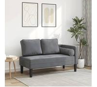 ""Printemps/été 2025"" Chaise longue, VIDAXL, avec coussins gris foncé velours - 116.5x62x57.5 cm LV6319