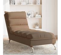 ""Printemps/été 2025"" Chaise longue, VIDAXL, avec coussins marron tissu - 133.5x56x74 cm LV6316