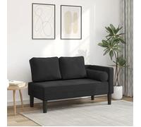 ""Printemps/été 2025"" Chaise longue, VIDAXL, avec coussins noir velours - 116.5x62x57.5 cm LV6274