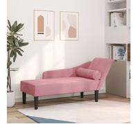 ""Printemps/été 2025"" Chaise longue VIDAXL avec coussins rose velours - 141x55.5x66.5 cm LV6327